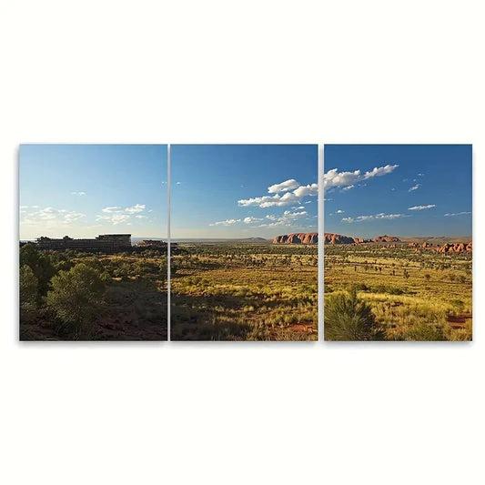 3pcs Uluru-Kata Tjuta National Park Australia Wall Art Set Canvas Framed 60x90cm - High Quality Print 100% Australian Made Wall Canvas Ready to Hang