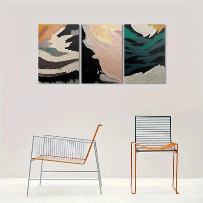 3pcs Colorful Abstract Design Metal Print Ready to Hang Art