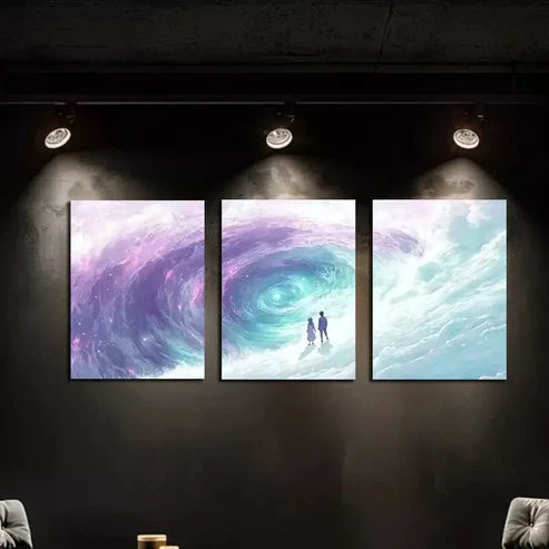 3pcs Starry Night & Ocean Surface Canvas Framed 60x90cm - High Quality Print 100% Australian Made Wall Canvas Ready to Hang