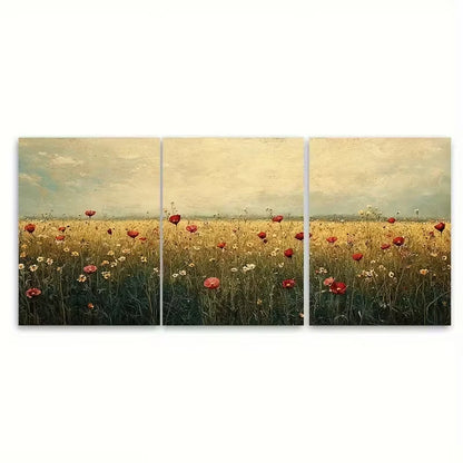 3pcs Abstract Vintage Landscape Metal Print Ready to Hang Art