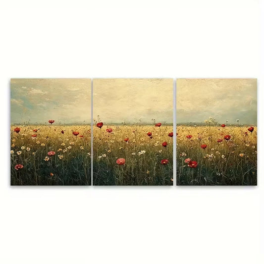 3pcs Abstract Vintage Landscape Metal Print Ready to Hang Art