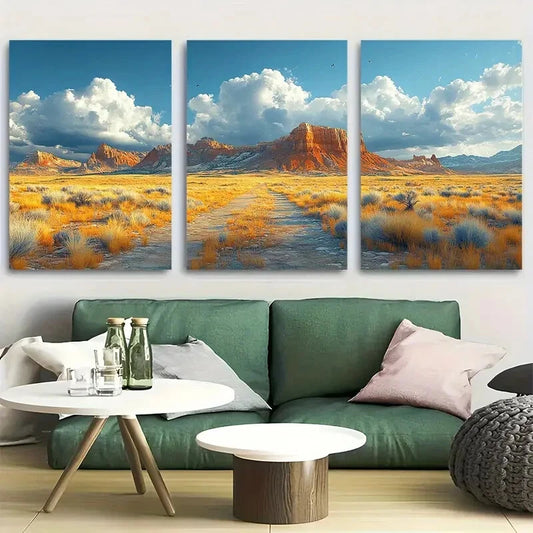 3pcs Petrified Forest National Park Metal Print Ready to Hang Art