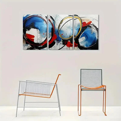 3pcs Modern Abstract Vibrant Colors Metal Print Ready to Hang Art