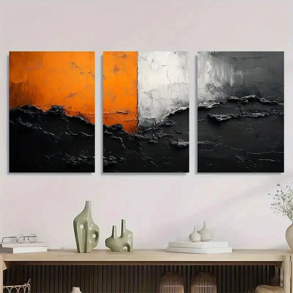 3pcs Black And White Minimalist Abstract Perfect Wall Art Set Canvas Framed 40x60cm - High Quality Print 100% Australian Made Wall Canvas Ready to Hang