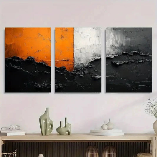 3pcs Black And White Minimalist Abstract Perfect Wall Art Set Canvas Framed 40x60cm - High Quality Print 100% Australian Made Wall Canvas Ready to Hang