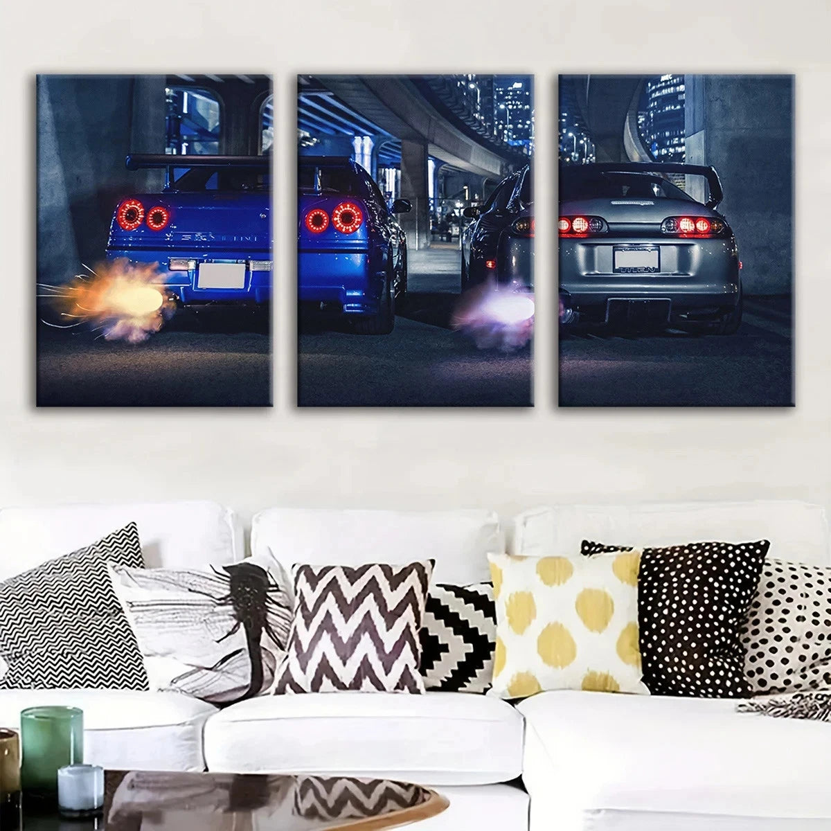 3pcs Passionate Racing Fantasy Metal Print Ready to Hang Art