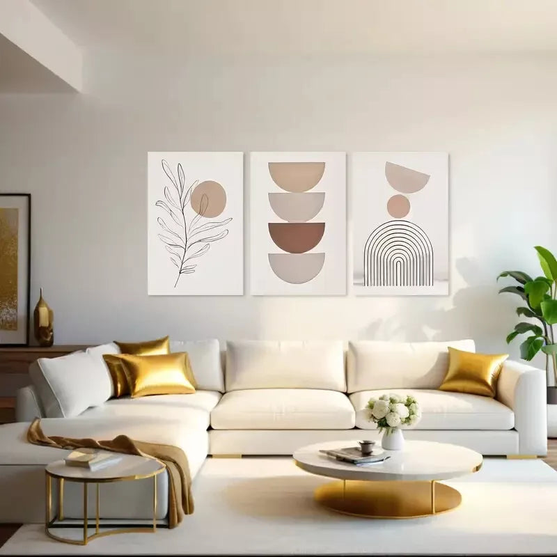 3pcs Bohemian Abstract Canvas Framed 40x60cm - High Quality Print 100% Australian Made Wall Canvas Ready to Hang