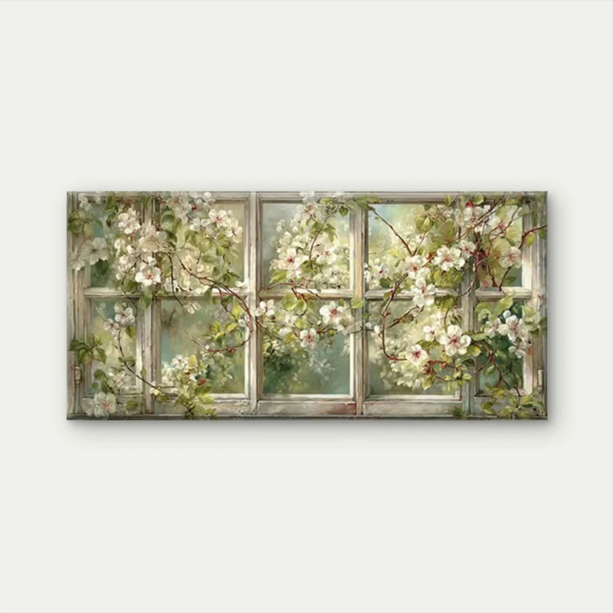 Floral &with Blooming Vines Wall Art Canvas Office Home Room Framed 120x60cm