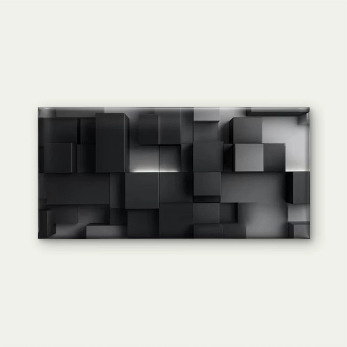 Geometric Abstract Monochrome Wall Art Canvas Office Home Room Framed 120x60cm