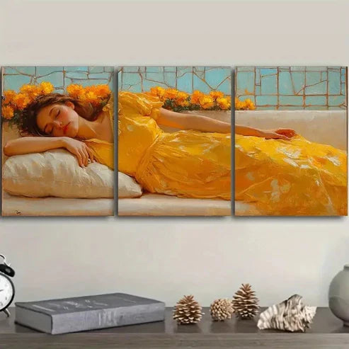 3pcs Luxurious Plastic Wall Art Set Canvas Unframed – High Quality Print 100% Australian Made Wall Canvas