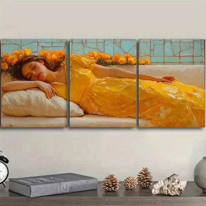 3pcs Luxurious Plastic Wall Art Set Canvas Unframed – High Quality Print 100% Australian Made Wall Canvas