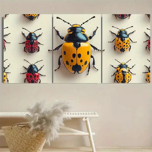 3pcs Beetle Wall Art Set Canvas Unframed - High Quality Print 100% Australian Made Wall Canvas