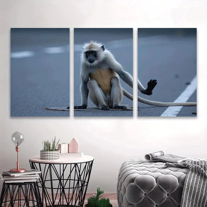 3pcs Monkey Side Metal Print Ready to Hang Art