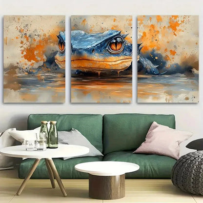 3pcs Reptile Cave Dweller Serpent Lizard Metal Print Ready to Hang Art