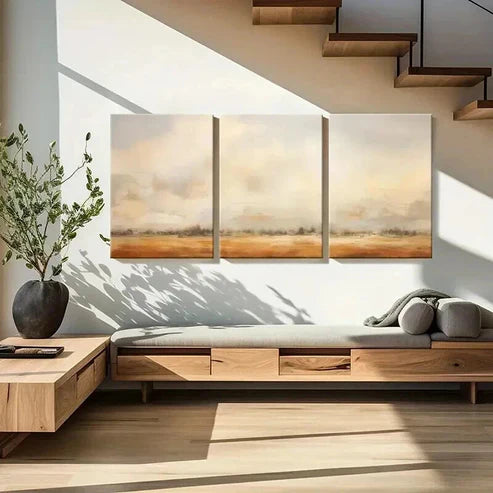 3pcs Desert Landscape Abstract Design Wall Art Set Canvas Unframed - High Quality Print 100% Australian Made Wall Canvas