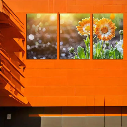 3pc Vibrant Floral Wall Art Set Canvas Framed 50x70cm - High Quality Print 100% Australian Made Wall Canvas Ready to Hang - Bella Home Decor