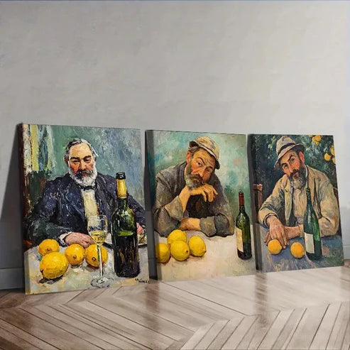 3pcs Drunk man Trio With Lime Wall Art Set Canvas Unframed - High Quality Print 100% Australian Made Wall Canvas