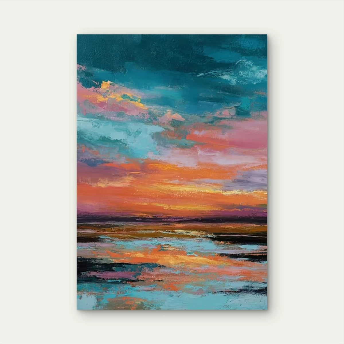 Serene Abstract Landscape Metal Print Ready to Hang