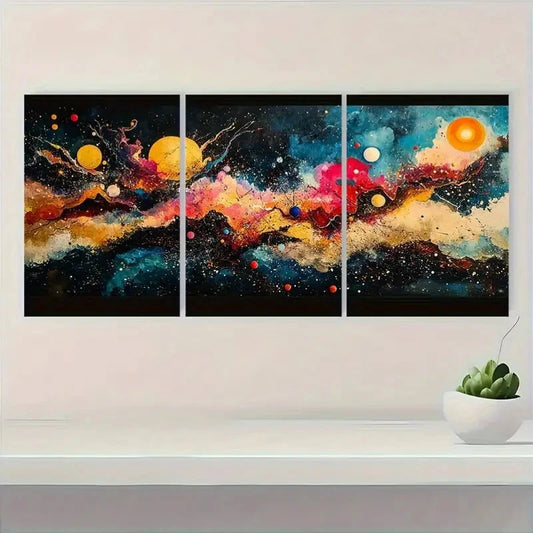 3pcs Color Splashes Wassily Kandinsky Abstract Metal Print Ready to Hang Art