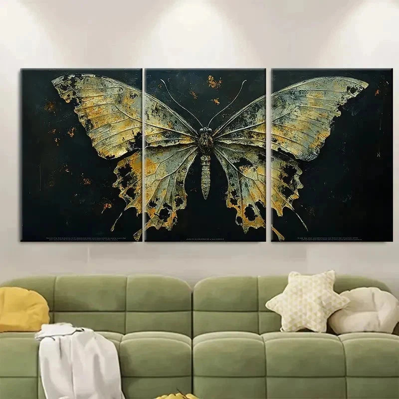 3pcs Ethereal Gothic Butterfly RI Wall Art Set Canvas Framed 50x70cm - High Quality Print 100% Australian Made Wall Canvas Ready to Hang