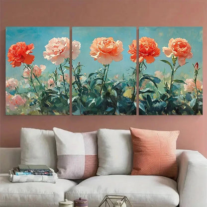 3pcs John Singer Sargent Carnation Lily Rose Metal Print Ready to Hang Art