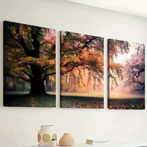 3pcs Forest Sunrise Morning Scenery Canvas Framed 60x90cm - High Quality Print 100% Australian Made Wall Canvas Ready to Hang