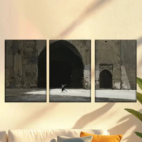 3pcs Classic Ancient Architecture Wall Art Canvas Unframed – High Quality Print 100% Australian Made Wall Canvas