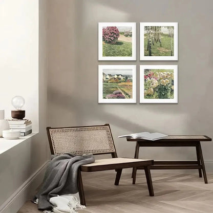 4pcs Dorm Wall Art Set, Pastel Gallery Wall Set Wall Art Canvas Framed