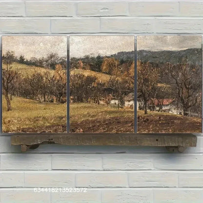 3pcs Unique Autumn Landscape Prints Metal Print Ready to Hang Art