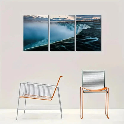 3pcs Niagara Falls Sunset Blue Sky Metal Print Ready to Hang Art