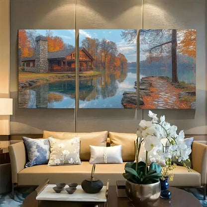 3pcs Geist Lake Indiana Peaceful Lake House Metal Print Ready to Hang Art