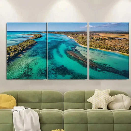 3pcs Australian Coral Coast Highway Hutt Lagoon Metal Print Ready to Hang Art