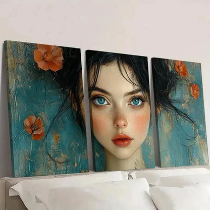 3pcs Beauty Girl Fine Wall Art Canvas Unframed - High Quality Print 100% Australian Made Wall Canvas
