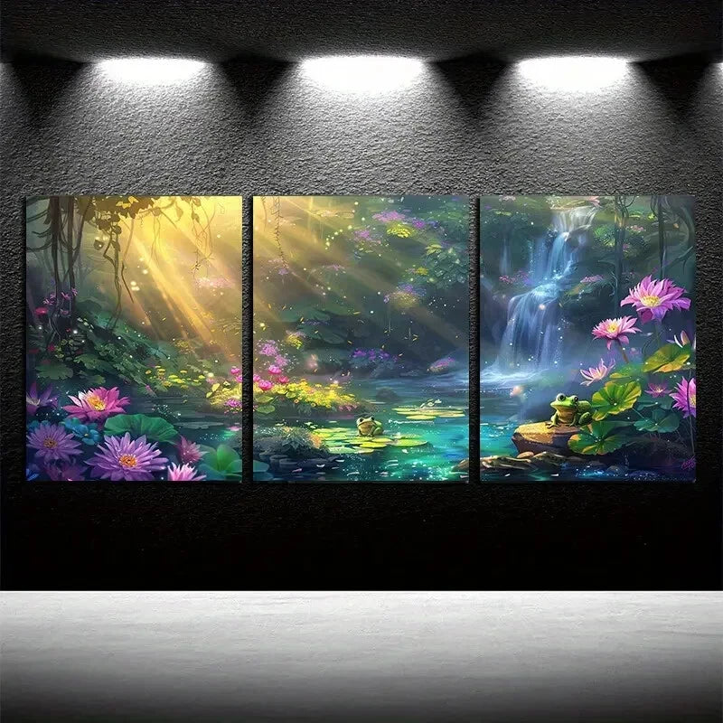 3pcs Vibrant Beautiful Spring Garden Metal Print Ready to Hang Art