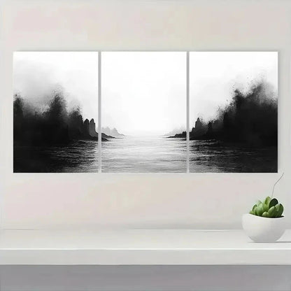 3pcs Mystic Coast Abstract Serene Beach Landscape Metal Print Ready to Hang Art