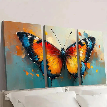 3pcs Boho Chic Abstract Butterfly Wall Art Set Canvas Unframed - High Quality Print 100% Australian Made Wall Canvas