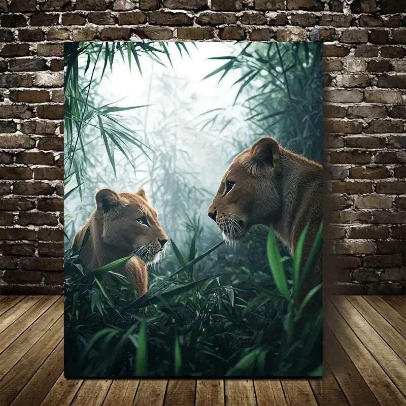 Scene in Bamboo Grove with Morning Mist Painting 40x60cm Metal Print Ready to Hang