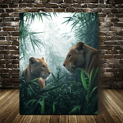 Scene in Bamboo Grove with Morning Mist Painting 40x60cm Metal Print Ready to Hang