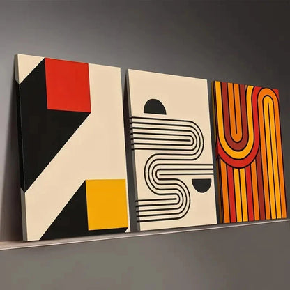 3pcs Bohemian Modern Fashion Line Perfect Wall Art Set Canvas Framed 40x60cm - High Quality Print 100% Australian Made Wall Canvas Ready to Hang