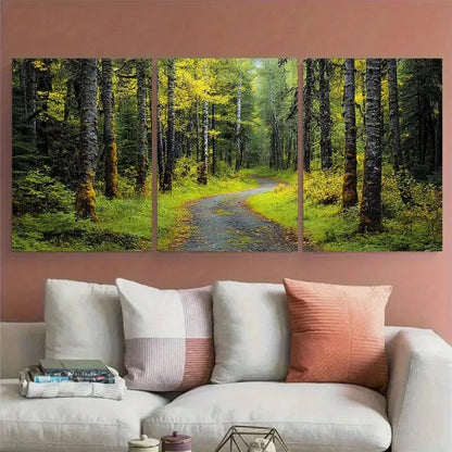 3pcs Soldotna Kenai Peninsula Boreal Forest Metal Print Ready to Hang Art