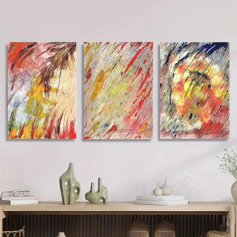 3pcs , Watercolor abstract leaf painting, Metal Print Ready to Hang Art