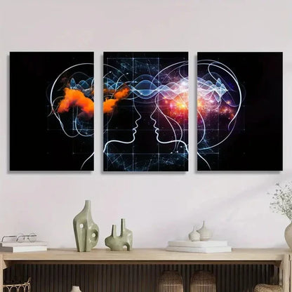 3pcs Abstract Mind Vibration Wall Art Set Canvas Unframed - High Quality Print 100% Australian Made Wall Canvas