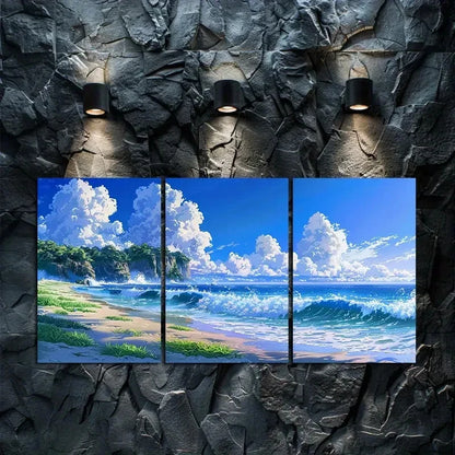 3pcs Lucky Bay Beach Scene in Australia Wall Art Set Canvas Framed 50x70cm - High Quality Print 100% Australian Made Wall Canvas Ready to Hang
