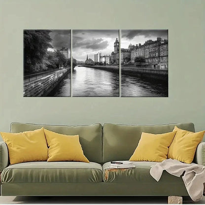 3pcs Black And White Painterly Perfect Wall Art Set Canvas Framed 40x60cm - High Quality Print 100% Australian Made Wall Canvas Ready to Hang