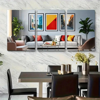 3pcs Palermo Travel Print Italy Vibrant Street Metal Print Ready to Hang Art