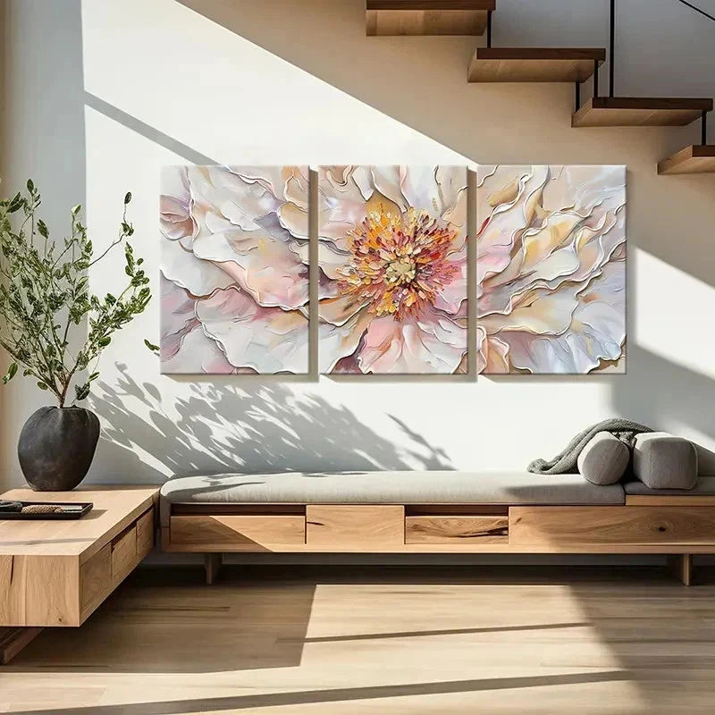 3pcs Floral Art Oil Painting Style Wall Art Set Canvas Framed 40x60cm - High Quality Print 100% Australian Made Wall Canvas Ready to Hang