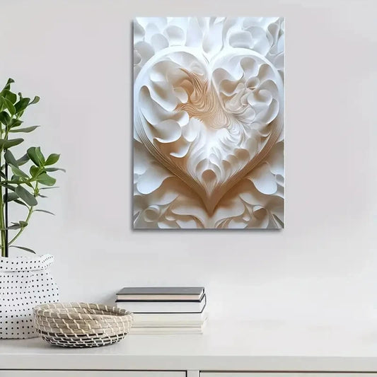 Beautiful Featuring Heart Blossoms Painting  40x60cm Metal Print Ready to Hang