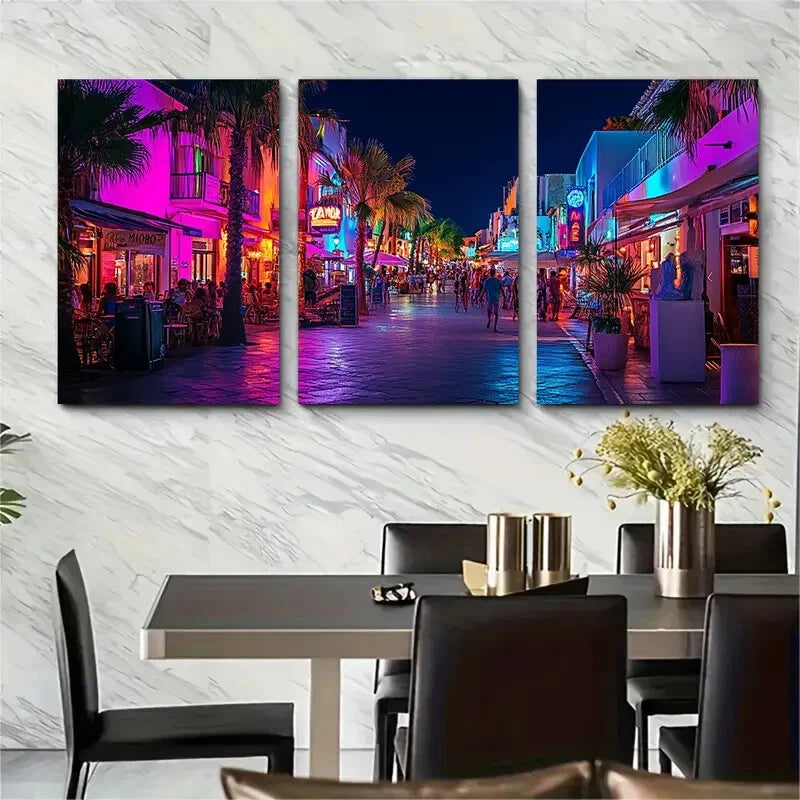 3pcs Featuring Cafe Mambo And Pacha Nightlife Metal Print Ready to Hang Art