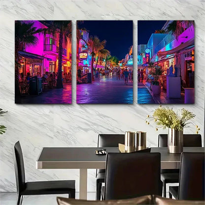 3pcs Featuring Cafe Mambo And Pacha Nightlife Metal Print Ready to Hang Art