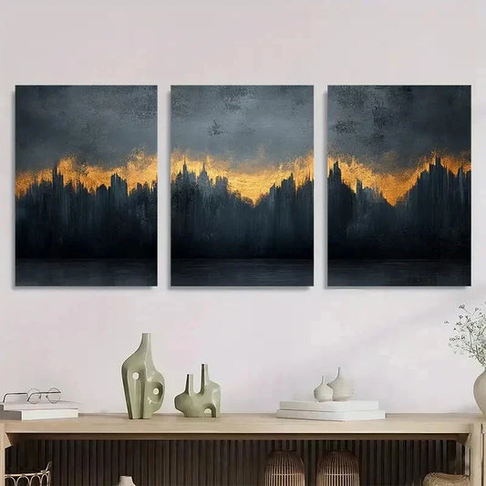 3pcs lack And White Texture Mcinimalist Perfect Wall Art Set Canvas Framed 40x60cm - High Quality Print 100% Australian Made Wall Canvas Ready to Hang